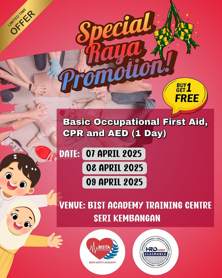 Basic Occupational First Aid, CPR & AED (1-Day Training)