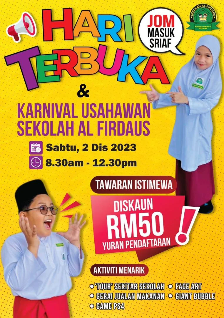 Hari Terbuka & Karnival Usahawan Sekolah Al Firdaus