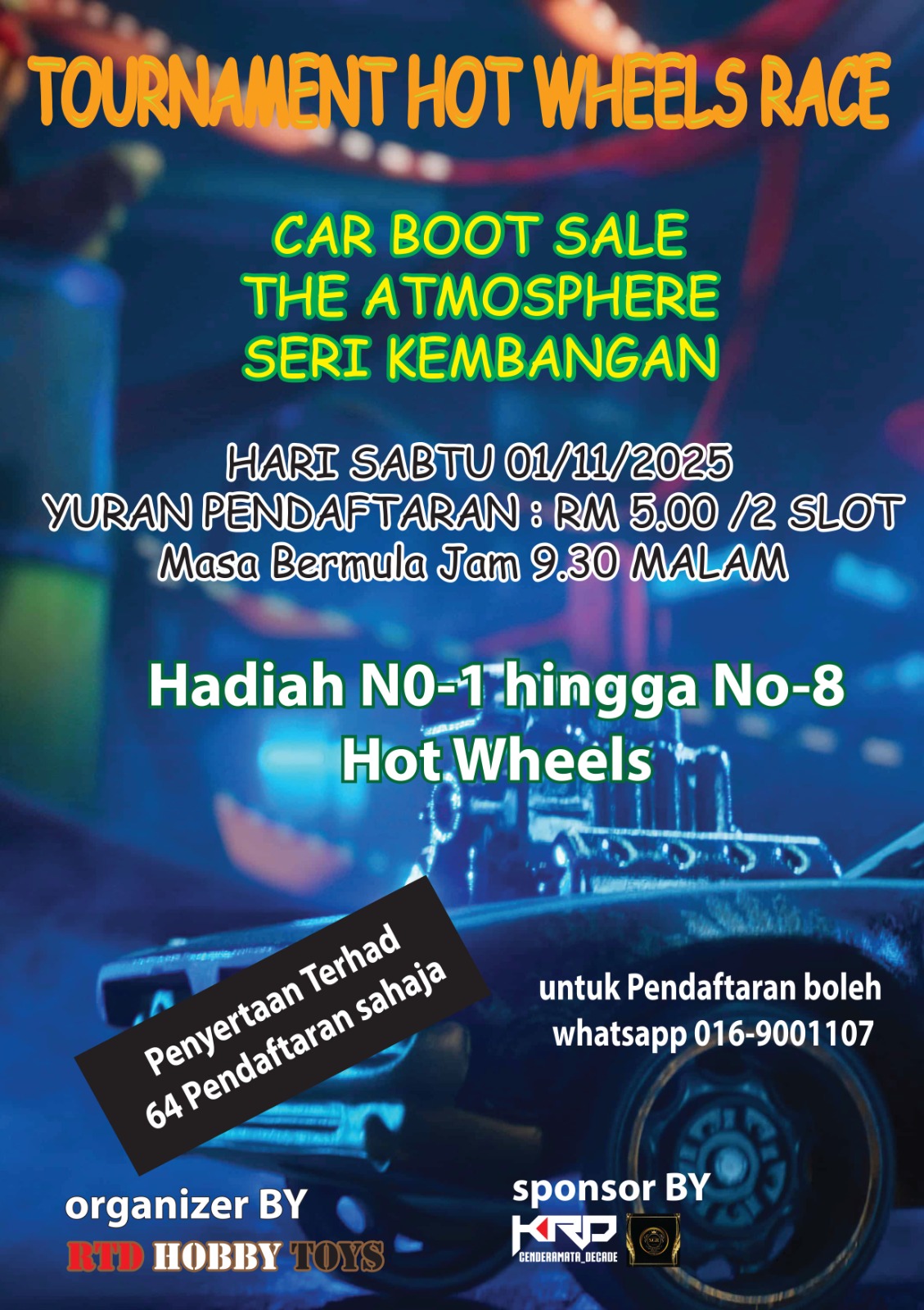 Hari Usahawan kanak-kanak Pertandingan Mewarna & Hotwheels Race