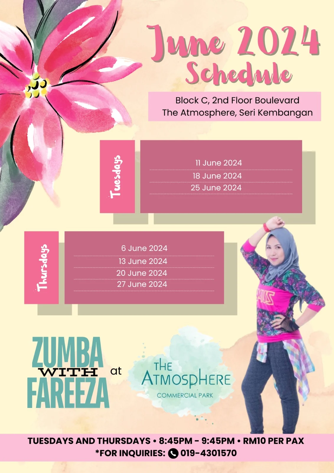 June 2024 Zumba Class Schedule