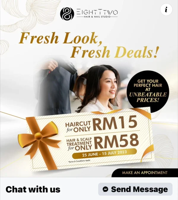 82 hair saloon promotion